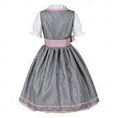 abordables Niños-Oktoberfest Vestidos Blusa con falda acampanada Mucama bávaro Alemán Munich prados Chica Fiesta Festival de Cerveza Paño de estilo tradicional