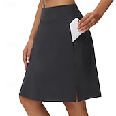 Χαμηλού Κόστους Γυναικείες φούστες και σορτς-Γυναικεία Μονόχρωμο Casual φούστα Φούστες τένις με σορτς Πλαϊνές τσέπες Γρήγορο Στέγνωμα Τέννις Γκολφ Pickleball Ελλειψη Σκούρο γκρι Μαύρο Λευκό Ρούχα τένις