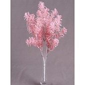 billige Kunstige planter og blomster-5 stk. simulering av tåkeblomst og rimgress, kunstige røde blomster til bryllupsdekor, bryllupsdekorasjonsmateriale, furu til hjemme- og arrangementdekorasjon