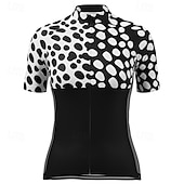 Women's Cycling Jersey Leopard Short Sleeve Bike Tee Tshirt Jersey Top with 3 Rear Pockets Mountain Bike MTB Road Bike Cycling Quick Dry Reflective Strips Moisture Wicking Breathable Sports Black4