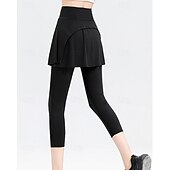 economico Gonne e Skorts da Donna-Per donna Tinta unita Gonna casual Gonna da tennis con leggings Capri Tasche Laterali Spacco Asciugatura Rapida Tennis Golf Pickleball Pantaloni Nero Marrone Grigio Spandex Abbigliamento da tennis