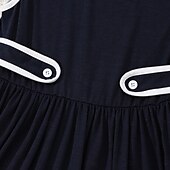 cheap Casual Dresses-Kids Girls&#039; Dress Solid Color Sleeveless Formal Casual Buttons Fashion Casual Polyester Knee-length Black Dress Casual Dress Summer 7-13 Years Black