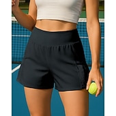 cheap Women&#039;s Skirts &amp; Skorts-Women&#039;s Solid Colored Sports Shorts Tennis Shorts 2 in 1 Moisture Wicking Breathable Tennis Golf Pickleball Black Yellow Pink Tennis Clothing