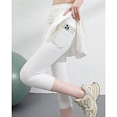 economico Gonne e Skorts da Donna-Per donna Tinta unita Gonna casual Gonna da tennis con leggings Tasche Laterali Asciugatura Rapida Tennis Golf Pickleball Pantaloni Nero Bianco Blu Spandex Abbigliamento da tennis