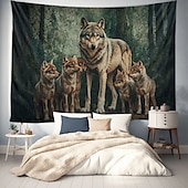 billige dyretepper-Dyr Ulver Hengevev Veggkunst Stor Hengevev Mural Dekor Fotograf Bakgrunn Teppet Gardin Hjem Soverom Stue Dekorasjon
