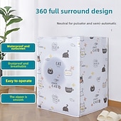 baratos Arrumação e Organização-Capa para máquina de lavar, protetor solar à prova d'água e espessado à prova de poeira para lavadora de tambor e roda ondulada, capa para eletrodomésticos de lavanderia para áreas internas e externas