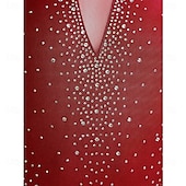cheap Boys&amp;Men Figure Skating Costumes-Men&#039;s Shiny Rhinestone Mock Neck Latin Tango Dance Shirt Latin Tango Training Performance Bodysuit