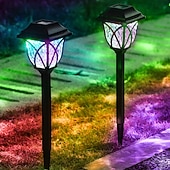 cheap Pathway Lights &amp; Lanterns-2 Pcs Outdoor Pathway Lights Solar Waterproof Floor Plug in Light Courtyard Garden Path Park Street Pool Villa Decorative Light Landscape Light Lighting