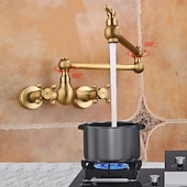 economico Rubinetti per lavello-Rubinetto da cucina - Monocomando due fori Galvanizzato Riempitore di Pentole Set centrale Retrò Vintage Kitchen Taps