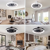 cheap Light Bulbs-1 Pc E26/27 Socket Ceiling Fan Light Remote Control Three Color Adjustable Wind Speed Timing Adjustable Dining Room Bedroom Living Room Ceiling Fan Light 100-240v