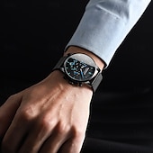 abordables Relojes mecánicos-Reloj de moda para hombre, cronógrafo de acero inoxidable, malla de cuarzo, reloj de pulsera para hombre, resistente al agua, luminoso, fecha, relojes deportivos para hombre.