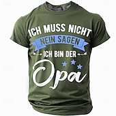 olcso Vicces férfi pólók-vicces póló német szöveggel &quot;ich muss nicht nein sagen ich bin der opa&quot; német nyelv, fekete piros zöld nyár tavasz minden évszak ruházat ruházat s m l xl xxl xxxl