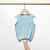 billiga T-shirts och skjortor för pojkar-Barn Pojkar Stridsvagn Tee Ensfärgat Ärmlös Barn Top Utekväll Grundläggande Sommar Vit 4 år +