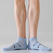 preiswerte Herrensocken-Herren 5 Paare Mehrfachpackungen Socken Laufsocken Freizeitsocken Schwarz+Weiß+Grau Schwarz*2+Dunkelgrau*2+Dunkelblau*1 Farbe Einfach Urlaub Sport &amp; Outdoor Täglich Basic Mittel Frühling Herbst Mode