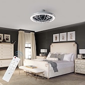 cheap Light Bulbs-1 Pc E26/27 Socket Ceiling Fan Light Remote Control Three Color Adjustable Wind Speed Timing Adjustable Dining Room Bedroom Living Room Ceiling Fan Light 100-240v