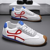 preiswerte Sneaker für Herren-weiße sportliche Herren-Sneaker mit roten und blauen Akzenten – lässig, leicht, ideal für einen aktiven Lebensstil und Outdoor-Aktivitäten