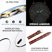 economico Orologi al quarzo-Orologio da Uomo 826 al Quarzo – Cassa in Lega Ultra Sottile Cinturino in Pelle Lancette Luminose Indicatore di Data 30M Impermeabile Stile Business Classico