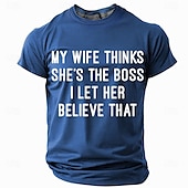 preiswerte Lustige T-Shirts für Männer-Herren Lustiger Slang Ehefrau T Shirt Kurzarm T-Shirt 3D-Druck Rundhalsausschnitt Hemd Mode Täglich Basic Straße Lässig Täglich Schwarz Rote Blau Sommer Frühling Bekleidung S M L XL XXL XXXL