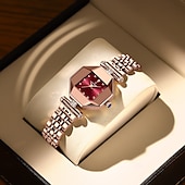 economico Orologi al quarzo-Orologio da polso al quarzo da donna, retrò, vintage, di lusso, con strass, impermeabile, in acciaio inossidabile.