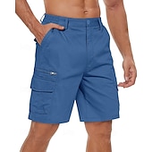 economico Classico-Per uomo Pantaloncini cargo Shorts Pantaloncini Estivi Elastico in vita Multi-tasche Tasca con Patta Semplice Comodità Indossabile Lunghezza al ginocchio All&#039;aperto Sport Quotidiano Moda Casual Nero