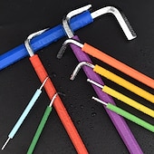 cheap Wrench-9 pcs Rainbow Allen Wrenches Set, Hex Key Set with Colored Short and Long Arm, Ball and Torx End, Metric