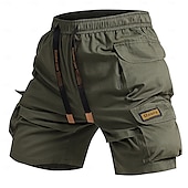 preiswerte Klassiker-Herren Cargo-Shorts Camping-Shorts Shorts mit Camouflage-Muster Wander-Shorts Elastischer Bund Gerader Schnitt 6 Taschen Einfach Tarnung Feuchtigkeitsableitend tragbar Knielang Outdoor Lässig Täglich