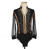 cheap Boys&amp;Men Figure Skating Costumes-Men's Boys Figure Skating Costumes High Elasticity Training Competition Skating Wear Classic Crystal / Rhinestone Long Sleeve Ice Skating Figure Skating