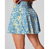preiswerte Damenröcke &amp; Skorts-Damen Blumenmuster Lässiger Rock Tennisröcke mit Shorts Über dem Knöchel Feuchtigkeitsableitend Atmungsaktiv Tennis Golfspiel Pickleball Blau Orange Grün Tennisbekleidung