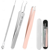 abordables Soins Personnels &amp; Santé-Kit d&#039;outils pour éliminer les points noirs et les boutons, ensemble d&#039;extraction d&#039;acné avec pince à épiler pour poils incarnés, pince à épiler de précision ultra-fine, outils de nettoyage des pores