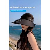 cheap Head Lights-1 Pc Women&#039;s USB Rechargeable Fan Hat Sunscreen Hat Beach Vacation Camping Wide brimmed Sunscreen Hat