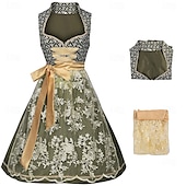cheap Dirndl-Oktoberfest Dress Maid Bavarian Wiesn Women&#039;s Party Beer Festival Traditional Style Cloth Without Blouse