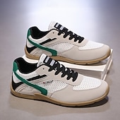 Χαμηλού Κόστους Ανδρικά Sneakers-Ανδρικά λευκά και κόκκινα αθλητικά αθλητικά παπούτσια με μαύρο σχέδιο και κορδόνια - αθλητικά, άνετα, ιδανικά για τρέξιμο, γυμναστήριο και casual ρούχα