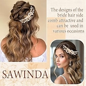 preiswerte Haarstyling-Zubehör-Haarschmuck für die Hochzeit, glitzernder Kristall-Haarkamm, goldfarbene Perlen-Kopfbedeckung für Brautjungfern, Blumen-Kopfschmuck für Frauen und Mädchen