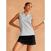billiga Polos &amp;amp; kvartsdragkedjor-Dam Vandringspolotröja Vit Ärmlös Överdelar Golfkläder för damer Kläder Outfits Bär kläder