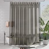 cheap Shower Curtains-PEVA Shower Curtain Liner, 180x200cm 70"x79" Waterproof Transparent Black Shower Liner, Lightweight Plastic Shower Curtain Liners for Bathroom 12 Grommet Holes