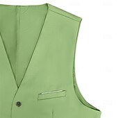 cheap Formal Suits-Men&#039;s Wedding Business Suits Sage Formal Summer Solid Colored Standard Fit 3 Piece Single Breasted Two-buttons