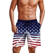  Ziua Independenței Bărbați Drapelul SUA american 4 iulie - 250 de ani de existență a Statelor Unite Patriotic Boxeri înot Pantaloni Scurți de Înot Pantaloni Scurti Talie medie Hawaiană Concediu