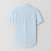cheap Men&#039;s Elite Shirts-Men&#039;s 100% Linen Shirt Light Blue Light Yellow White Light Green Navy Blue Light Grey Short Sleeve Solid Color Shirt Collar School Formal Buttons Clothing Apparel Elegant Vacation Vintage Tropical