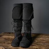 abordables Calzado-Medieval Renacimiento Zapatos Botas hasta la rodilla Botas planas de jazz Hombre Celta Pirata Víspera de Todos los Santos Mascarada Rendimiento LARP Feria Ren Adulto Zapatos