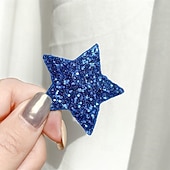 abordables Accesorios para el peinado del cabello-6 pinzas para el pelo del 4 de julio para mujer, accesorios para el cabello con broche de estrella rojo, blanco y azul con purpurina, pinzas para el pelo patrióticas, pasadores planos para el Día de