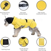 baratos capa de chuva-capa de chuva para cachorro, capa de chuva impermeável com capuz, capa de chuva ajustável para animais de estimação com orifício para guia para cães de pequeno e médio porte