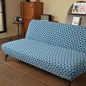 ieftine Cuvertură Canapea-huse de canapea, husă futon pentru canapea extensibilă fără brațe, husă elastică pentru canapea extensibilă fără brațe, model jacquard din spandex, caracteristică elastică pentru canapea extensibilă pliabilă