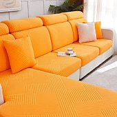 abordables Funda de sofá-Funda de cojín elástica para sofá, funda elástica para sillón seccional, sofá de dos plazas, 4 o 3 plazas, forma de L, sólida, suave, duradera, lavable