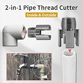 cheap Screwdrivers-Integrated Internal &amp; External Pipe Threading Tool Kit for Electric Drill Thread Cutter, 1/2 and 3/4 Compatible, Applicable to PVC/PPR/PE Pipes (3/4&quot;)