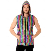 halpa Topit-Retro / vintage 1980 luku Rave Hihaton huppari Disko Sulkea jnk vetoketju Ruudukko / Plaid Naamiaispuku Miesten Halloween Karnevaali musiikkifestivaali Pride-paraati Gay Club Aikuisten Liivi Kaikki