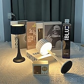 abordables 123496-Lampe de bureau LED rechargeable, petite veilleuse tactile créative, éclairage d&#039;ambiance, protection des yeux, lampe de table rétro, luminaire USB, 1 pièce