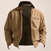 economico Giubbotti e cappotti da uomo-Per uomo Giacca Leggera Giacca Estiva Giacca utility Giacca Cargo Vacanza Quotidiano Resistente all&#039;usura Tasca Primavera &amp; Autunno Semplice Moda Classico Bavero Regolare Rosa Verde Cachi Grigio