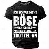 ieftine Tricouri amuzante pentru bărbați-Bărbați Argou amuzant Germană Tricou Manșon scurt Tricou Tipărire 3D Stil Nautic Cămașă Modă Zilnic De Bază Stradă Casual Zilnic Negru Roșu-aprins Albastru piscină Vară Primăvară Toate Sezoanele