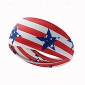 preiswerte Haarstyling-Zubehör-Stirnbänder mit amerikanischer Flagge für Männer, patriotisches gedrehtes Haarband in Rot, Weiß und Blau, dehnbares, sportliches Haar-Accessoire für den Unabhängigkeitstag der USA, den Gedenktag