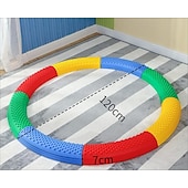 baratos Atividade ao Ar Livre-Jogos de chão Montessori para áreas internas/externas - prancha de equilíbrio com design circular para crianças &amp;brinquedo de ponte de madeira para condicionamento físico pré-escolar &amp;treinamento de